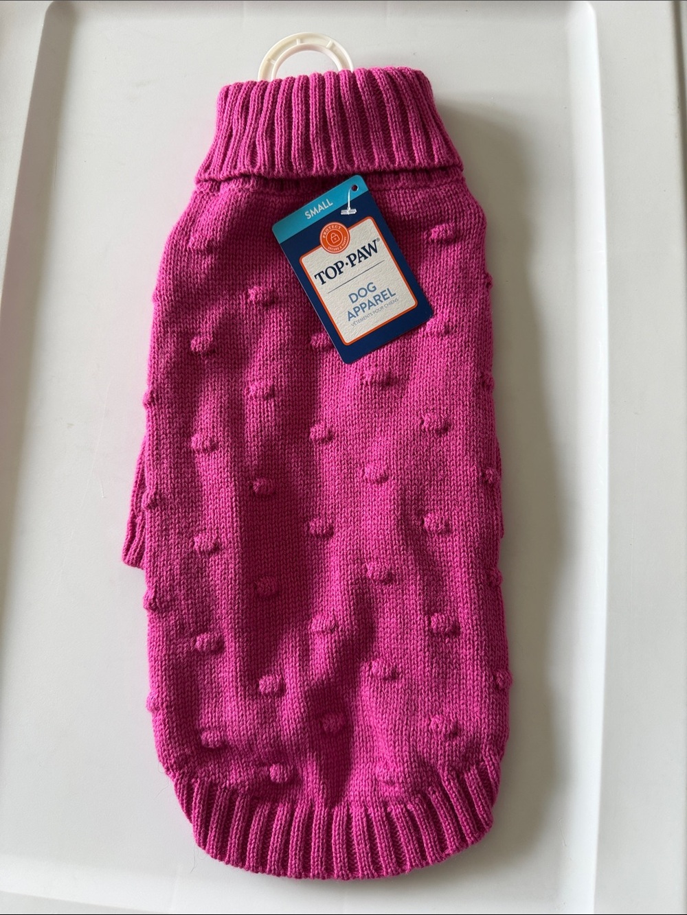 Top Paw Fuchsia Knit Dog Sweater with Bobble Texture